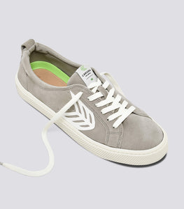 CATIBA Low Cloud Grey Suede Ivory Logo Sneaker Men