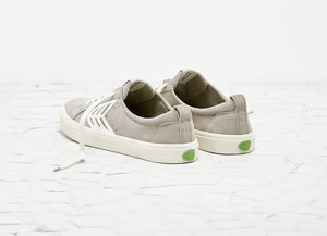 CATIBA Low Cloud Grey Suede Ivory Logo Sneaker Women