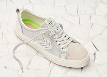 Load image into Gallery viewer, CATIBA Low Metallic Silver/White Leather Sneaker Women
