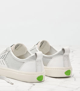CATIBA Low Metallic Silver/White Leather Sneaker Women