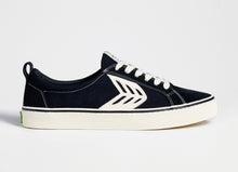 Load image into Gallery viewer, CATIBA Low Stripe Black Suede and Canvas Contrast Thread Sneaker Men
