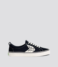 Load image into Gallery viewer, CATIBA Low Stripe Black Suede and Canvas Contrast Thread Sneaker Women
