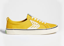 Load image into Gallery viewer, CATIBA Low Stripe Spice Yellow Suede and Canvas Contrast Thread Sneaker Women

