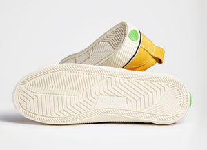 CATIBA Low Stripe Spice Yellow Suede and Canvas Contrast Thread Sneaker Women