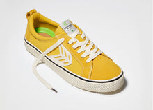 Load image into Gallery viewer, CATIBA Low Stripe Spice Yellow Suede and Canvas Contrast Thread Sneaker Women
