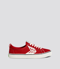 Load image into Gallery viewer, CATIBA Low Stripe Samba Red Suede and Canvas Contrast Thread Sneaker Women
