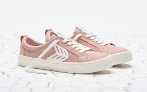 CATIBA Low Rose Suede Ivory Logo Sneaker Men