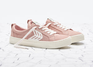 CATIBA Low Rose Suede Ivory Logo Sneaker Women