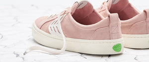 CATIBA Low Rose Suede Ivory Logo Sneaker Women