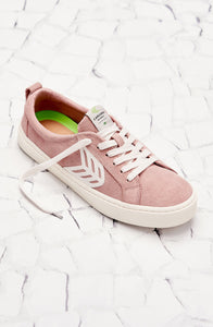 CATIBA Low Rose Suede Ivory Logo Sneaker Men