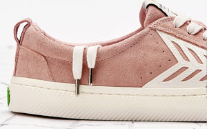 CATIBA Low Rose Suede Ivory Logo Sneaker Women
