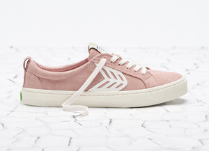 CATIBA Low Rose Suede Ivory Logo Sneaker Men