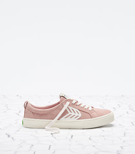 CATIBA Low Rose Suede Ivory Logo Sneaker Women