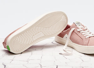 CATIBA Low Rose Suede Ivory Logo Sneaker Men