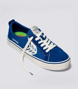 CATIBA Low Stripe Pantone Classic Blue Suede and Canvas Sneaker Men