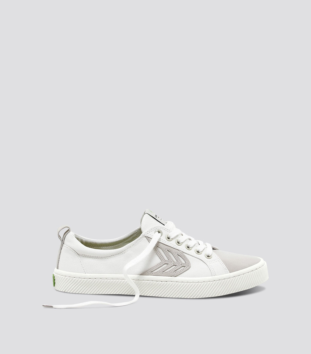 CATIBA Low Off White Canvas Ice Suede Accents Sneaker Women