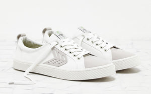 CATIBA Low Off White Canvas Ice Suede Accents Sneaker Men