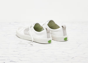 CATIBA Low Off White Canvas Ice Suede Accents Sneaker Women