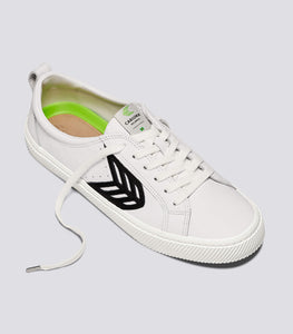 CATIBA Low Off White Leather Black Logo Sneaker Men