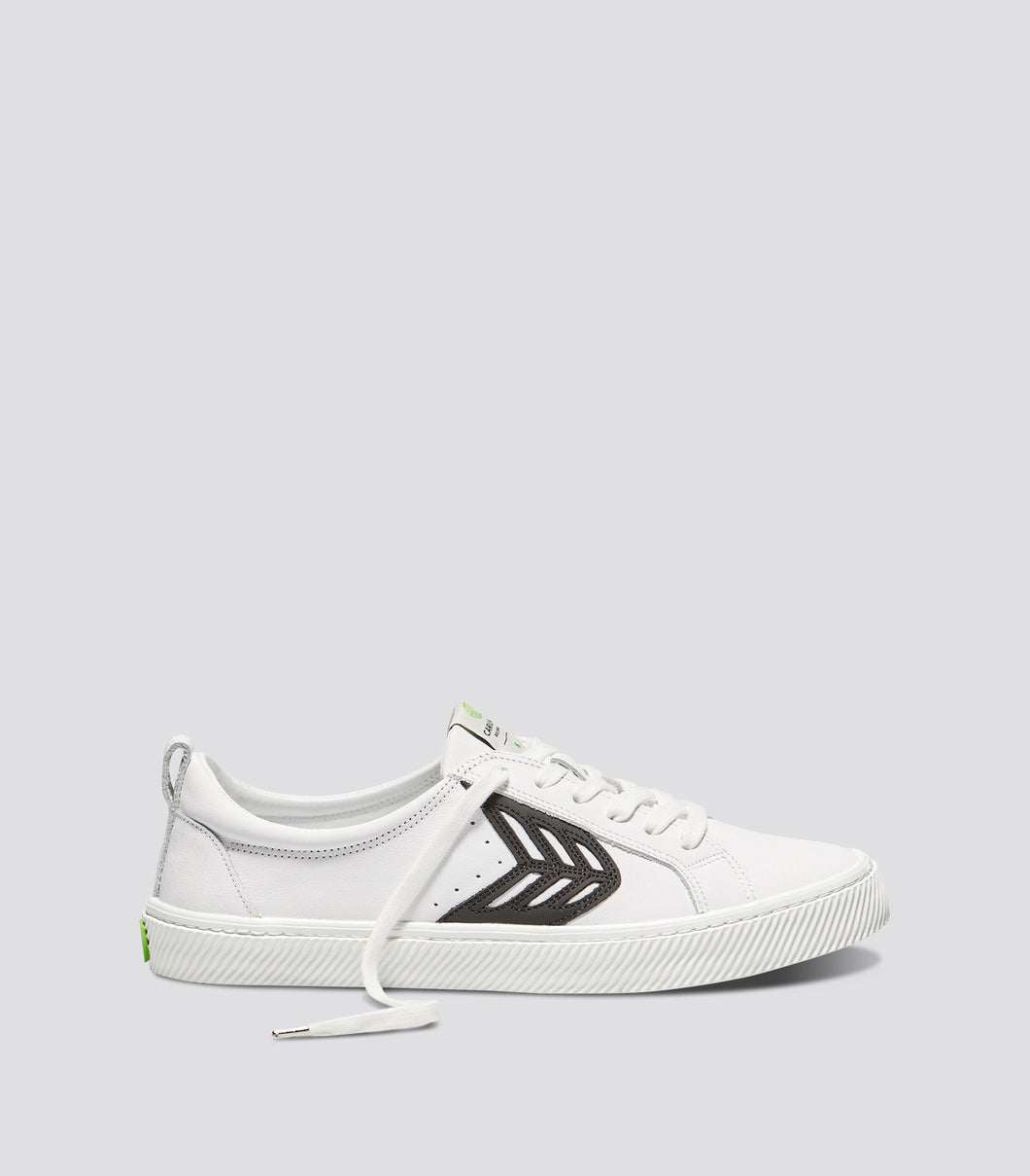 CATIBA Low Off White Leather Black Logo Sneaker Women