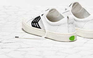 CATIBA Low Off White Leather Black Logo Sneaker Women