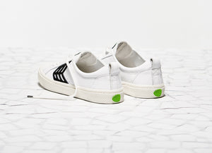 CATIBA Low Off White Leather Black Logo Sneaker Women
