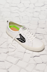 CATIBA Low Off White Leather Black Logo Sneaker Men