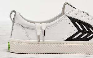 CATIBA Low Off White Leather Black Logo Sneaker Men