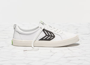 CATIBA Low Off White Leather Black Logo Sneaker Women