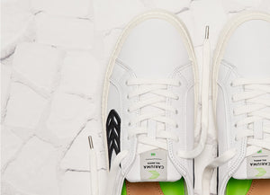 CATIBA Low Off White Leather Black Logo Sneaker Women