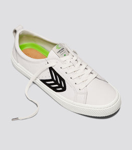 CATIBA Low Off White Leather Black Logo Sneaker Men