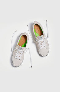 CATIBA Low Stripe Vintage White Suede and Canvas Sneaker Men