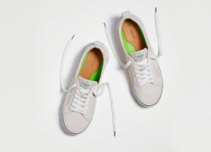 CATIBA Low Stripe Vintage White Suede and Canvas Sneaker Men