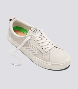 CATIBA Low Off White Suede Ivory Logo Sneaker Women