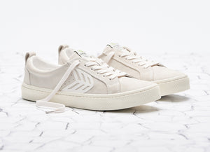 CATIBA Low Off White Suede Ivory Logo Sneaker Women