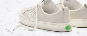 CATIBA Low Off White Suede Ivory Logo Sneaker Women