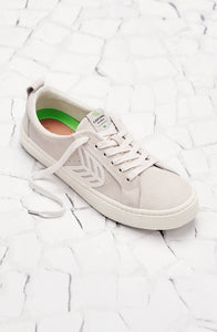 CATIBA Low Off White Suede Ivory Logo Sneaker Women