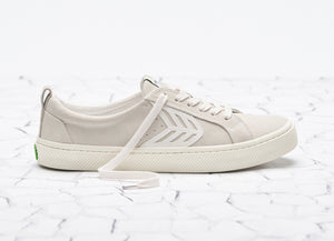 CATIBA Low Off White Suede Ivory Logo Sneaker Women