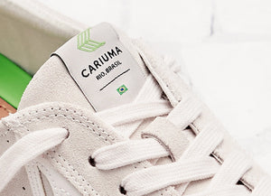CATIBA Low Off White Suede Ivory Logo Sneaker Women