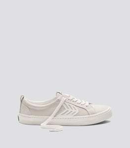 CATIBA Low Off White Suede Ivory Logo Sneaker Women