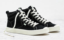 Load image into Gallery viewer, OCA High Washed Black Canvas Contrast Thread Sneaker Women
