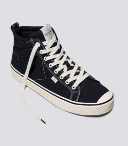 OCA High Stripe Black Canvas Contrast Thread Sneaker Women