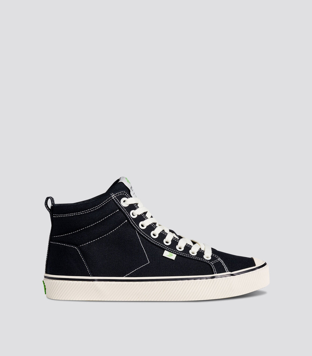 OCA High Stripe Black Canvas Contrast Thread Sneaker Men