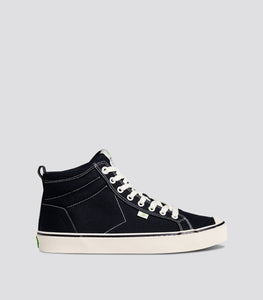 OCA High Stripe Black Canvas Contrast Thread Sneaker Women