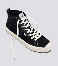 Load image into Gallery viewer, OCA High Washed Black Canvas Contrast Thread Sneaker Women

