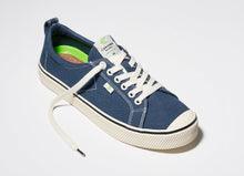 Load image into Gallery viewer, OCA Low Stripe Shadow Blue Canvas Contrast Thread Sneaker Men
