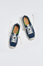 Load image into Gallery viewer, OCA Low Stripe Shadow Blue Canvas Contrast Thread Sneaker Men
