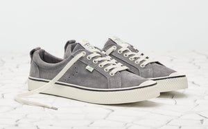 OCA Low Stripe Charcoal Grey Suede Sneaker Men