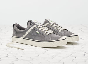 OCA Low Stripe Charcoal Grey Suede Sneaker Men