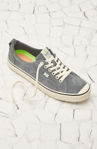 OCA Low Stripe Charcoal Grey Suede Sneaker Men